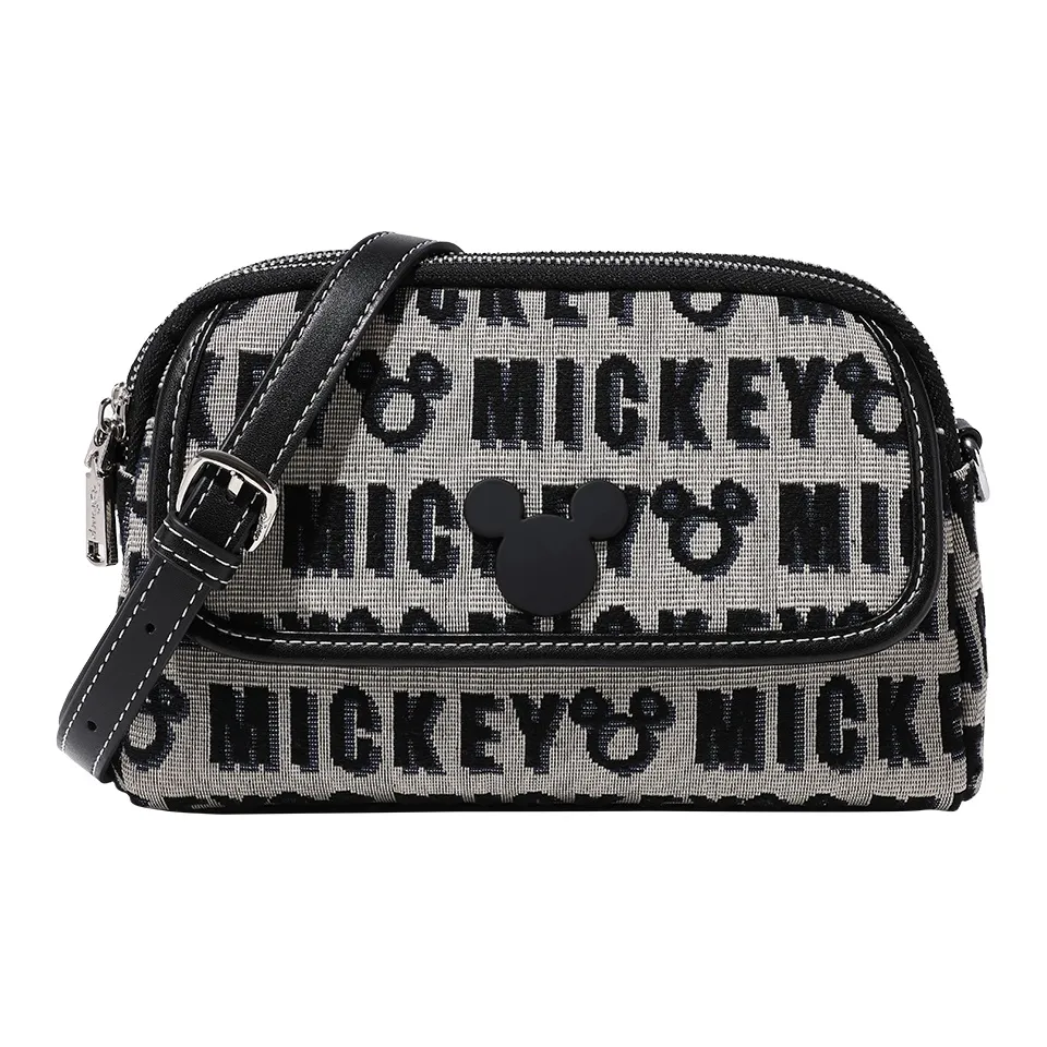 Disney Mickey Series Fabric Shoulder Bag, Crossbody Bag, Shoulder Bag Regular Women's Black