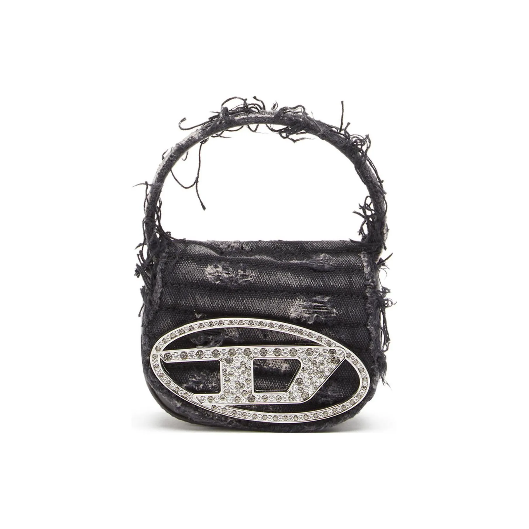 DIESEL Cow Leather With Fabric 1DR Bag, Crossbody Handbag, Shoulder Bag Mini Women's Black
