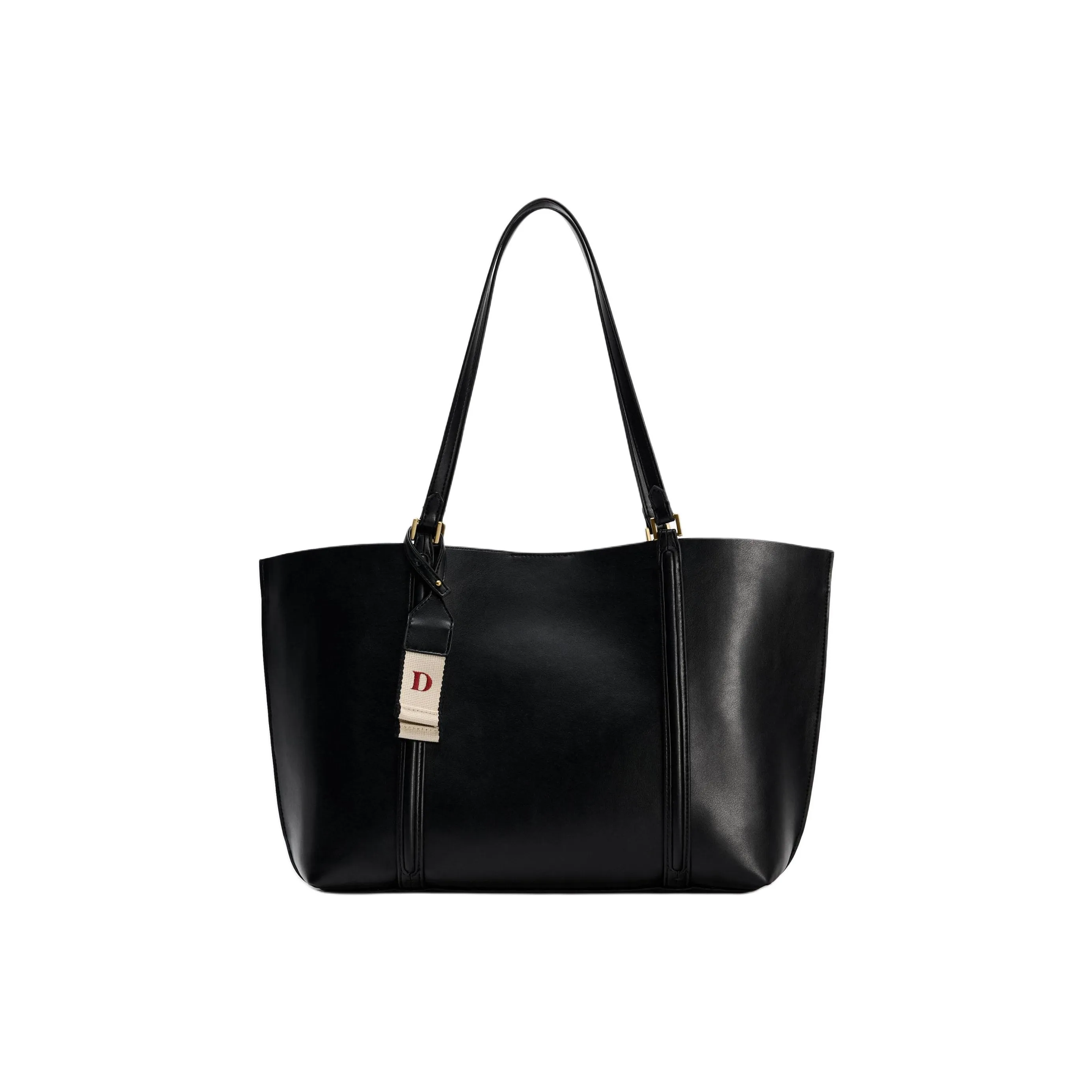 ZARA Polyurethane Tote Bag Shopping Bag Handbag Shoulder Bag Women's Black