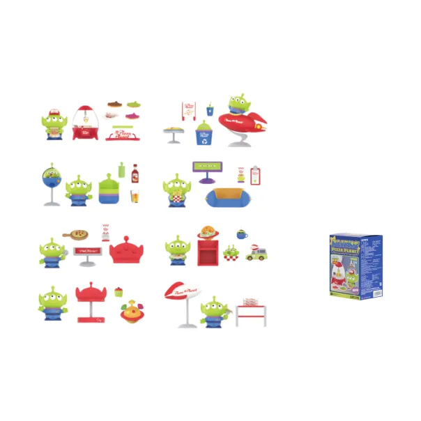 52TOYS X Disney Toy Story Collection Pizza Planet Mystery Box Single Box Full Box 8 Pack Перевод 52TOYS X Disney Toy Story Коллекция Pizza Planet Слепая коробка Одиночная коробка Полная коробка 8 упаковок