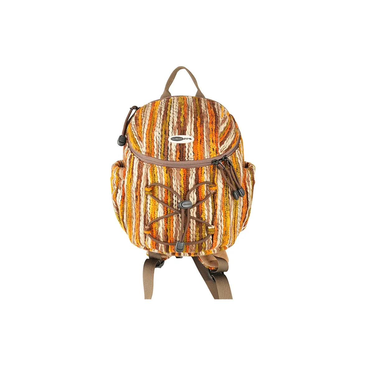 SUMAYZOY Жаккард Плюшевый Ткань Рюкзак Женские Soil Каштановый Моне Синий