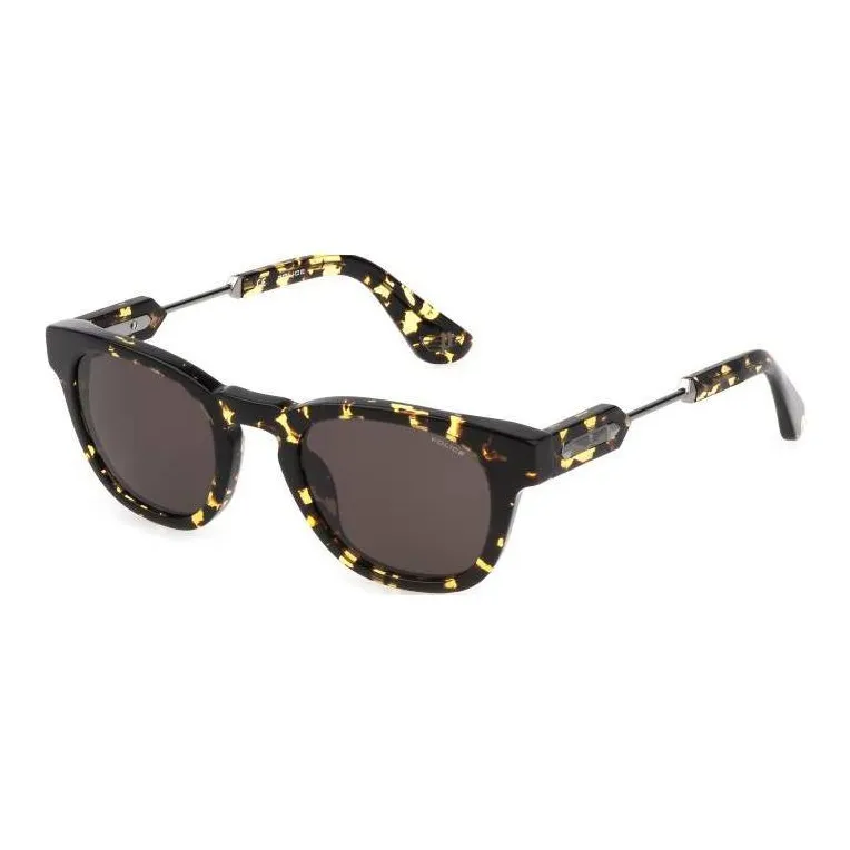 Police Plastic Oval Sunglasses Men's Brown