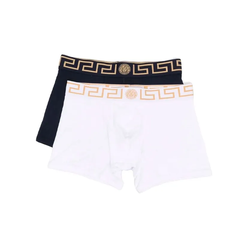 VERSACE Men's FW21 Boxer Briefs 1 Set Of 2 Packs Black/White