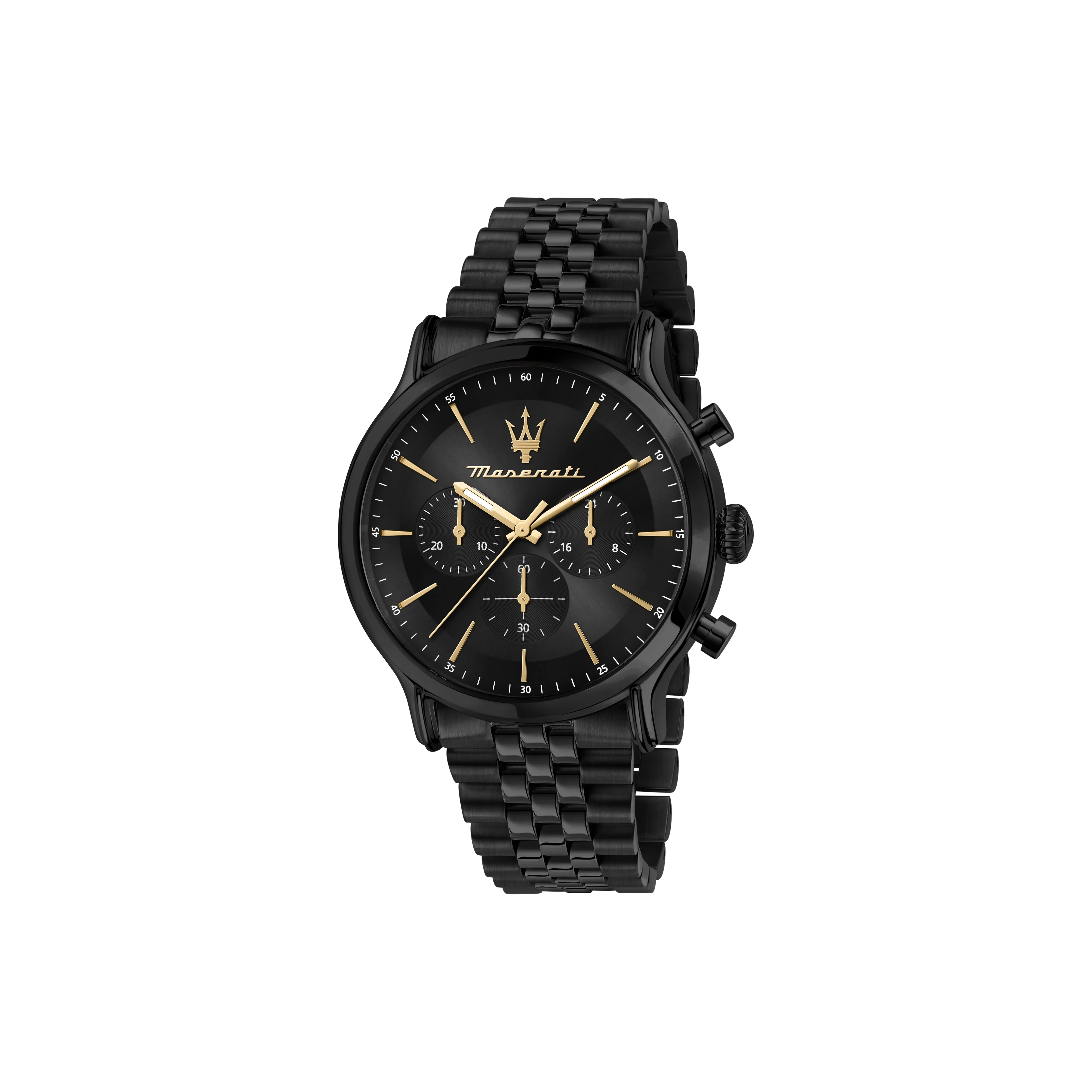 Maserati Vintage Collection Black Warrior Кварцевые Мужские Часы Металлический Ремешок 42 мм Черный Циферблат