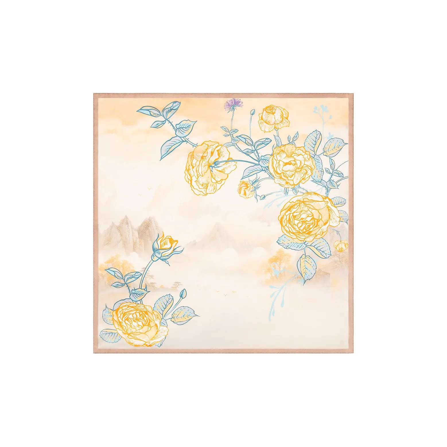 Shanghai Story 100% Mulberry Silk Silk Scarves Women's Patch Bamboo Leaf Flower Gift Box Set
