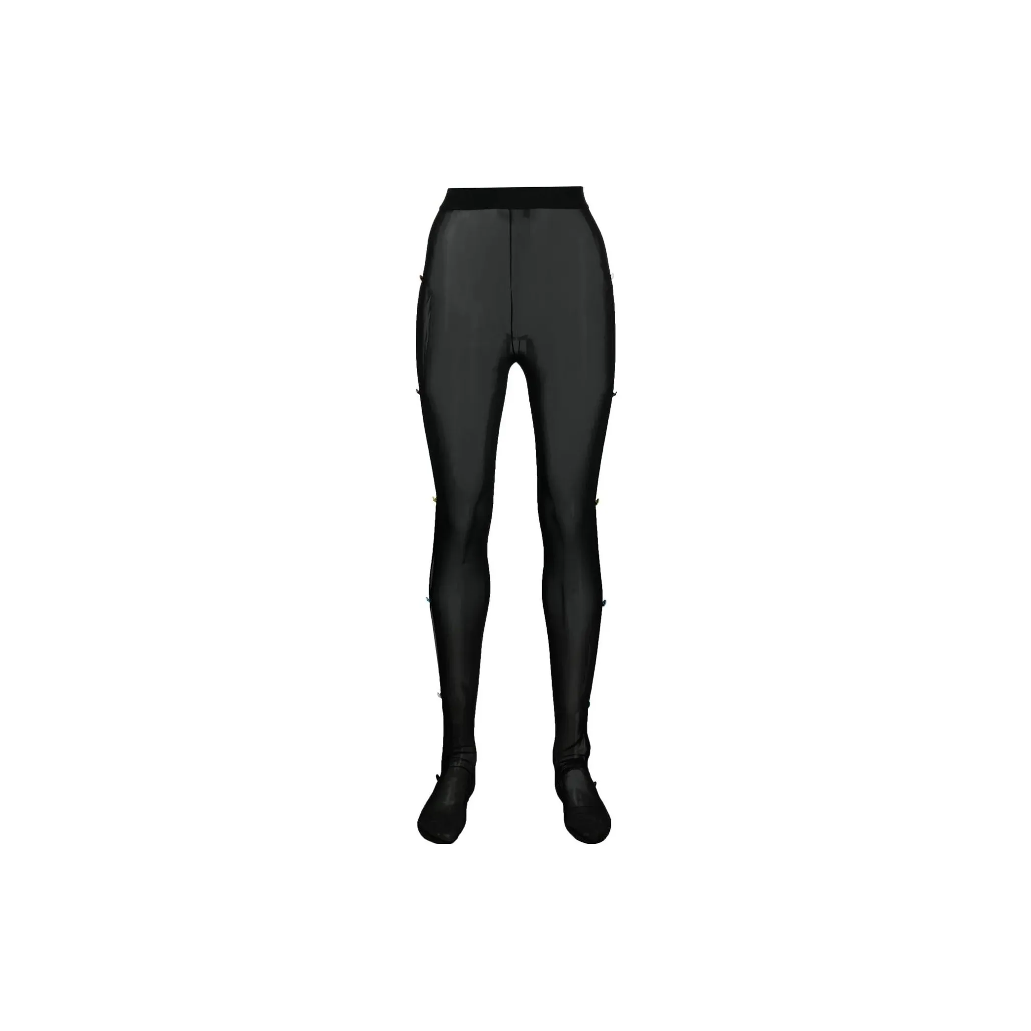 VERSACE Cut Out Mesh Tights Black