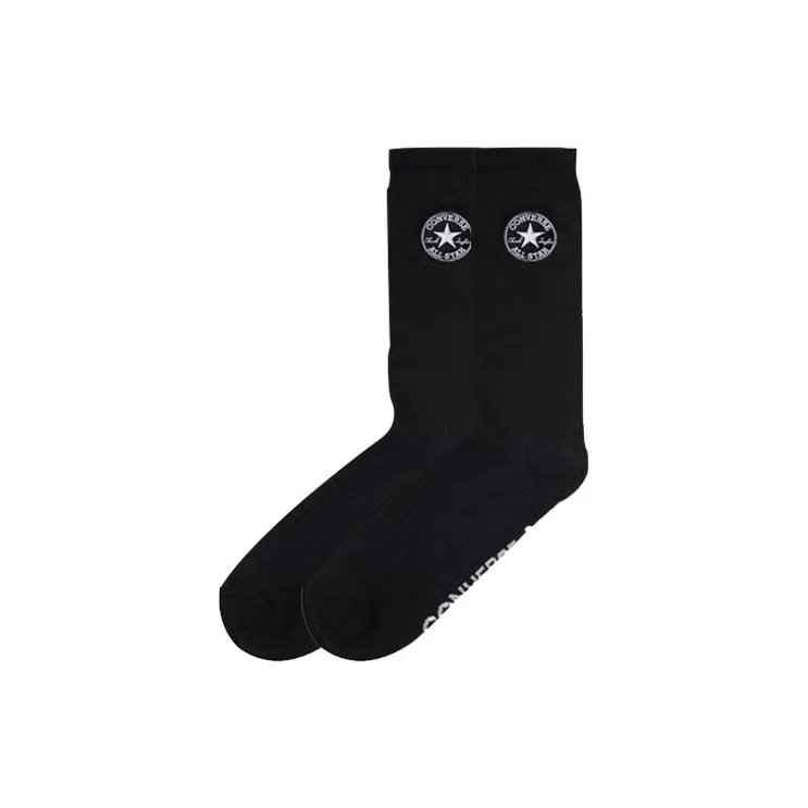 Converse Mid Calf Socks Unisex 2 Pack Black