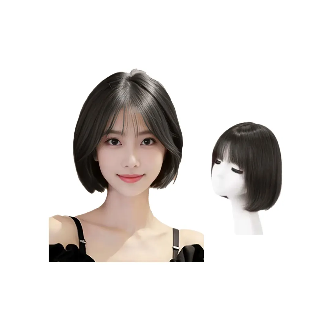 Time Shadow Bobo Голова Перучка с Короткими Волосами и Поступчивой Плетением Натуральные Живые Волосы Анти-Аджинг