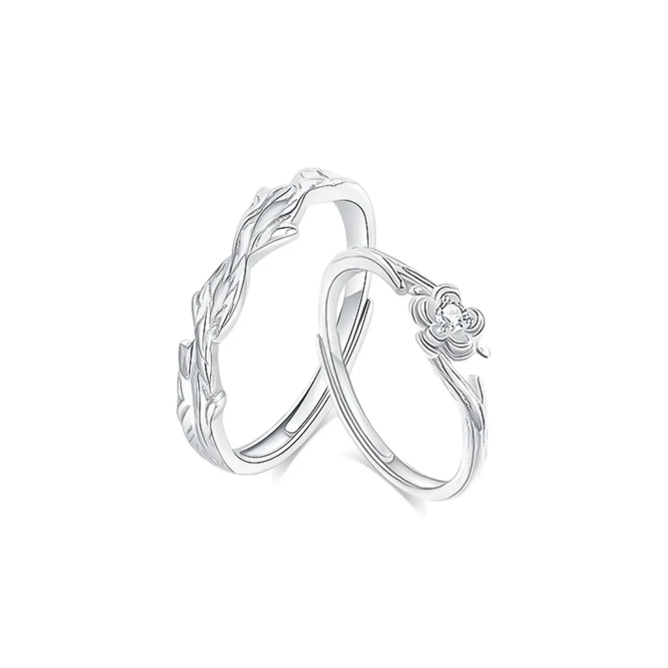 DVNRR Медный Кубический цирконий Кольца Унисекс Набор в подарочной коробке