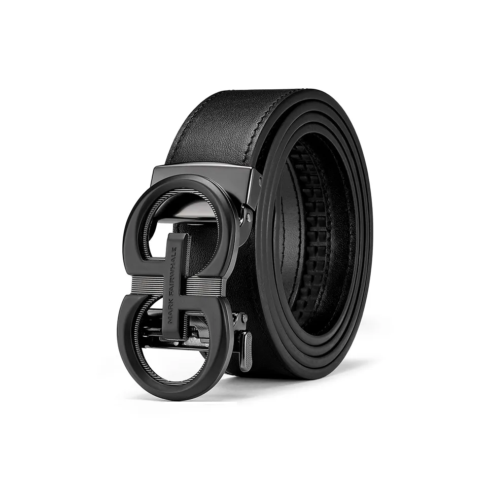 FAIRWHALE Double Multicolor Versatile Automatic Buckle Genuine Leather Belt Cow Leather Leather Belts Men's Width 3.5CM