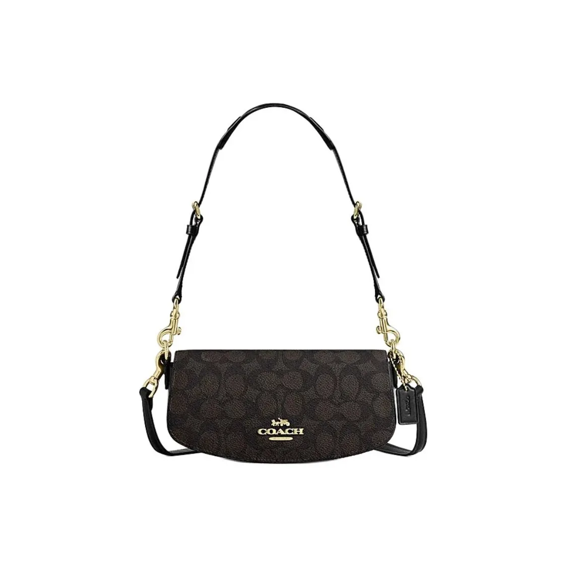 COACH Коровья кожа с искусственной кожей портативная сумка через плечо маленькая женская ореховый цвет