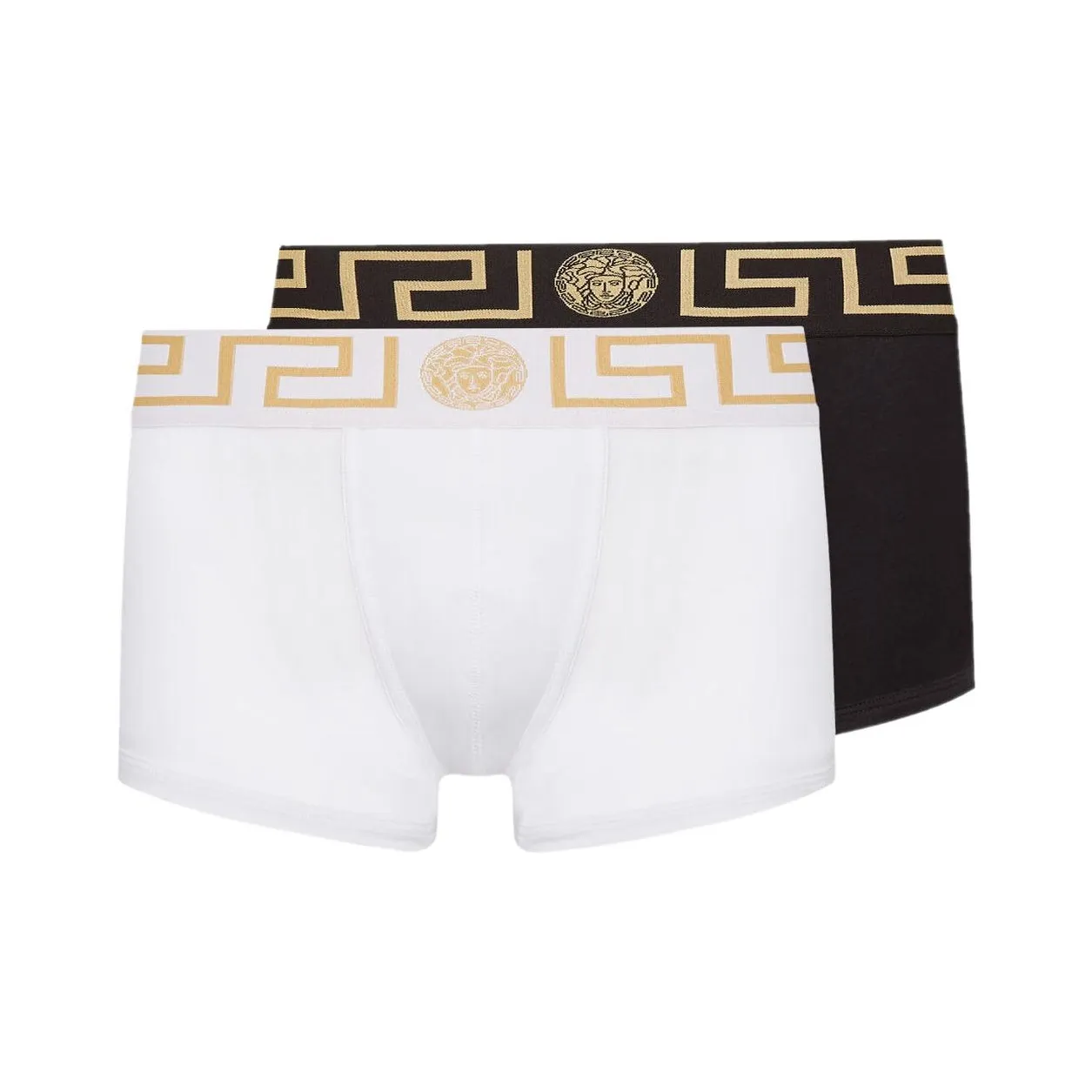 VERSACE Greca Border Trunks 2 Pack White/Black
