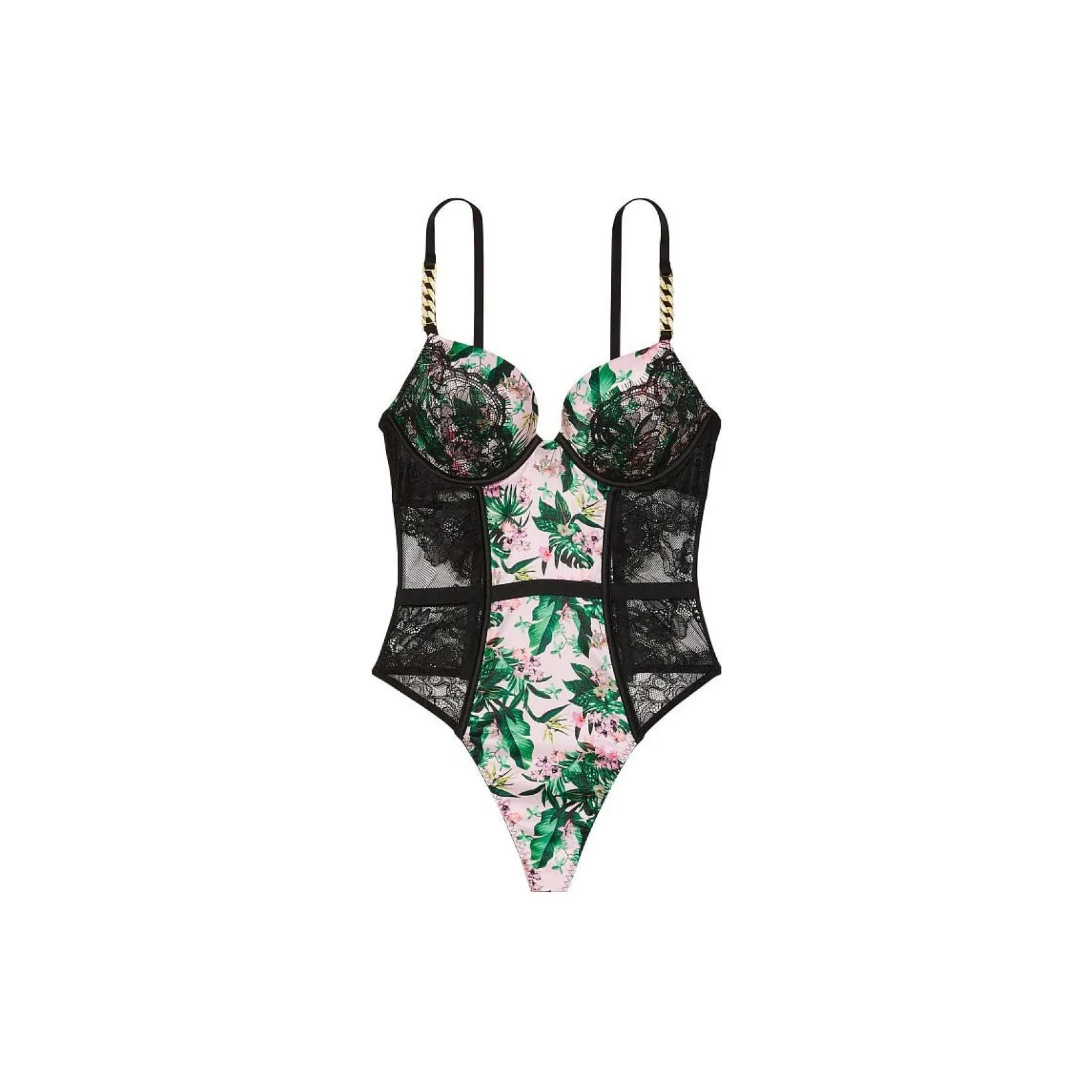 Victoria's Secret Комбинезон Женский Зеленый Цветочный С принтом