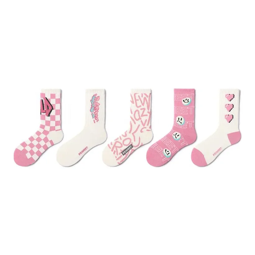 Primeet Mid Calf Socks Unisex 5 Pack