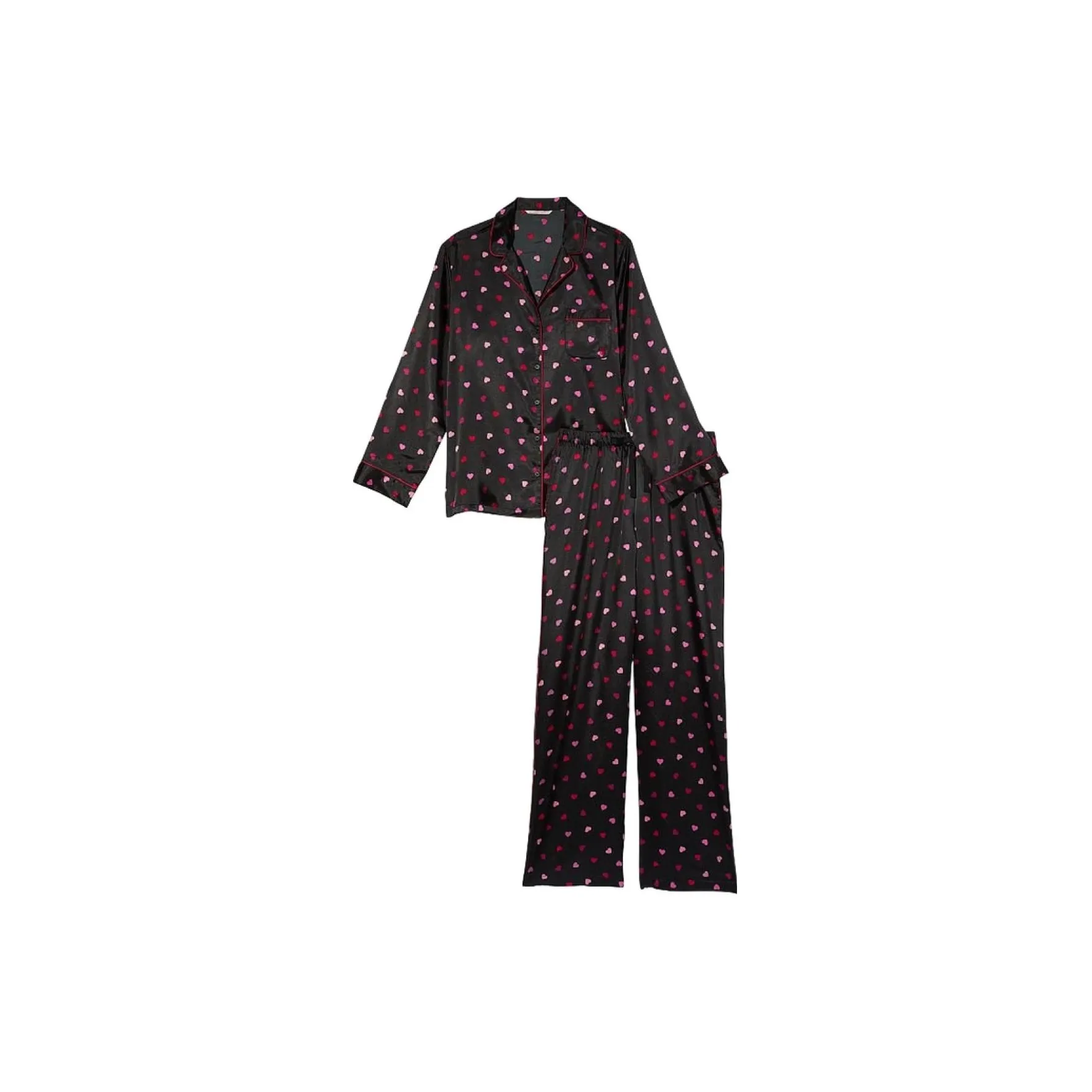 Victoria's Secret Satin Long Pajama Set Pajama Set Women's Black