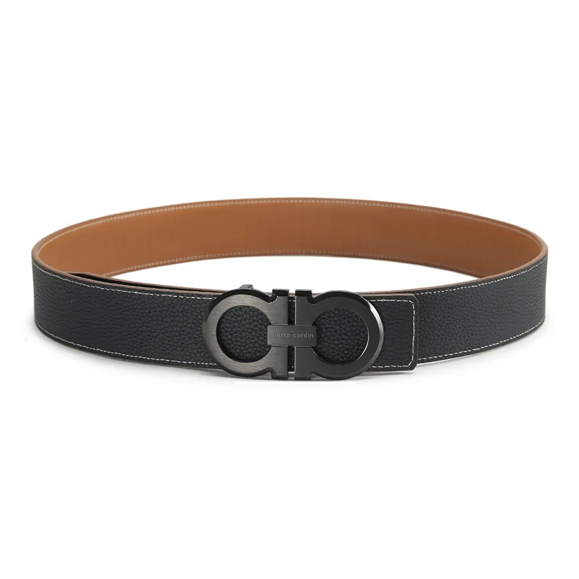 PIERRE CARDIN Top Grain Cow Leather Belt Men's Men's Brown 3.8CM