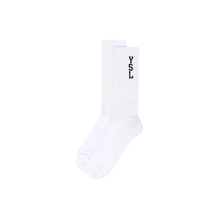 SAINT LAURENT Intarsia knit Logo Socks