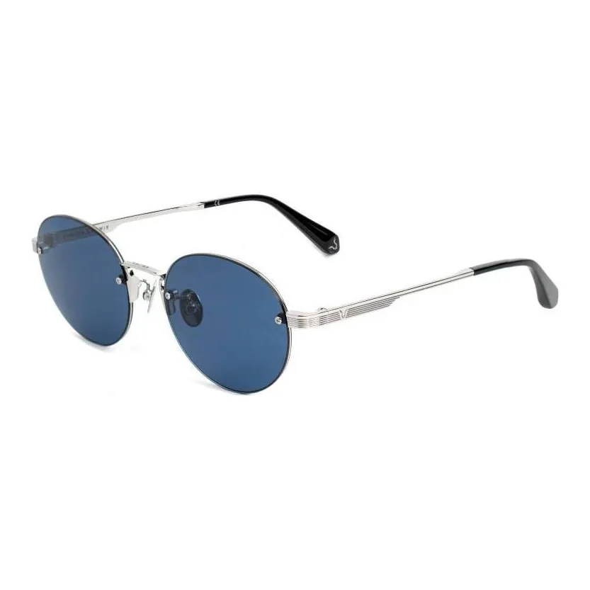 Police Metal Oval Sunglasses Men's Silver