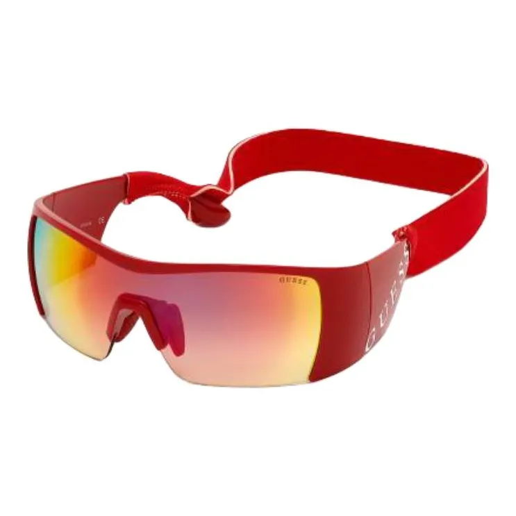 GUESS Injection Molding Irregular Shape Sunglasses Women's Red