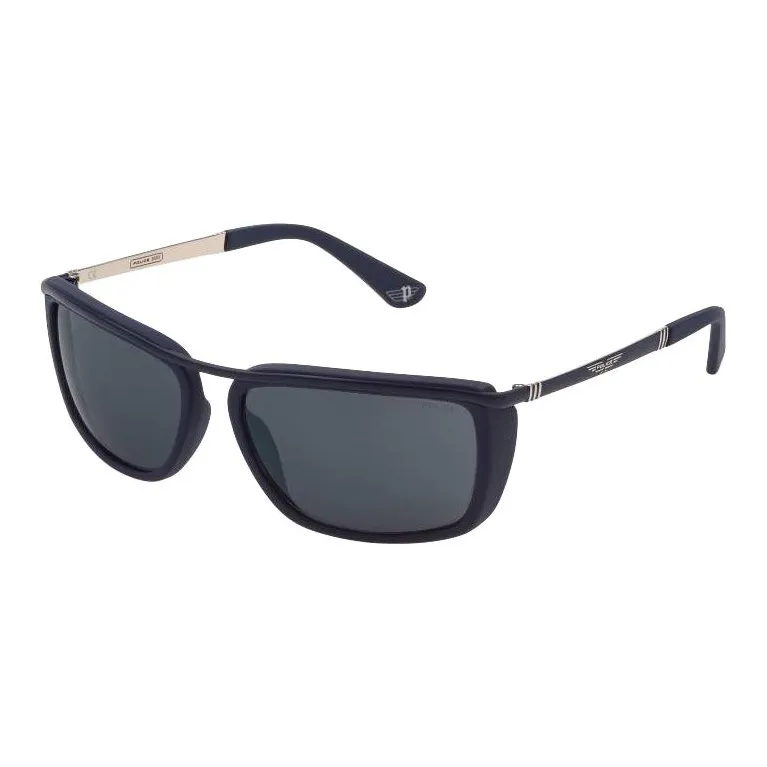 Police Metal Irregular Shape oversized Sunglasses Men's Black