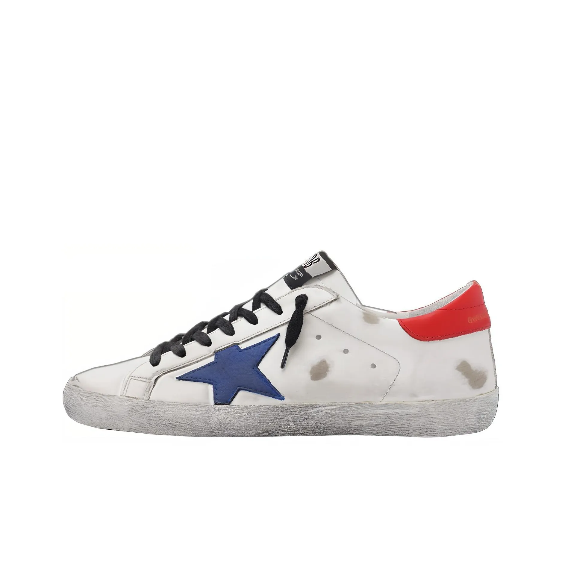 Golden Goose Super-Star Low-Top Stylish Skateboarding Shoes Men's White Red Old-fashioned