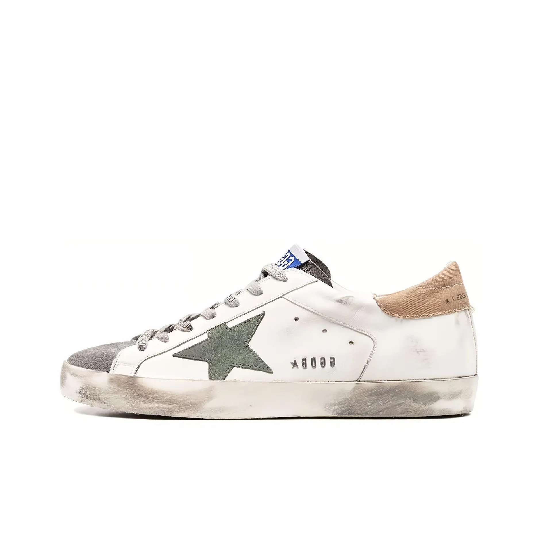 Golden Goose Super-Star White Beige Green