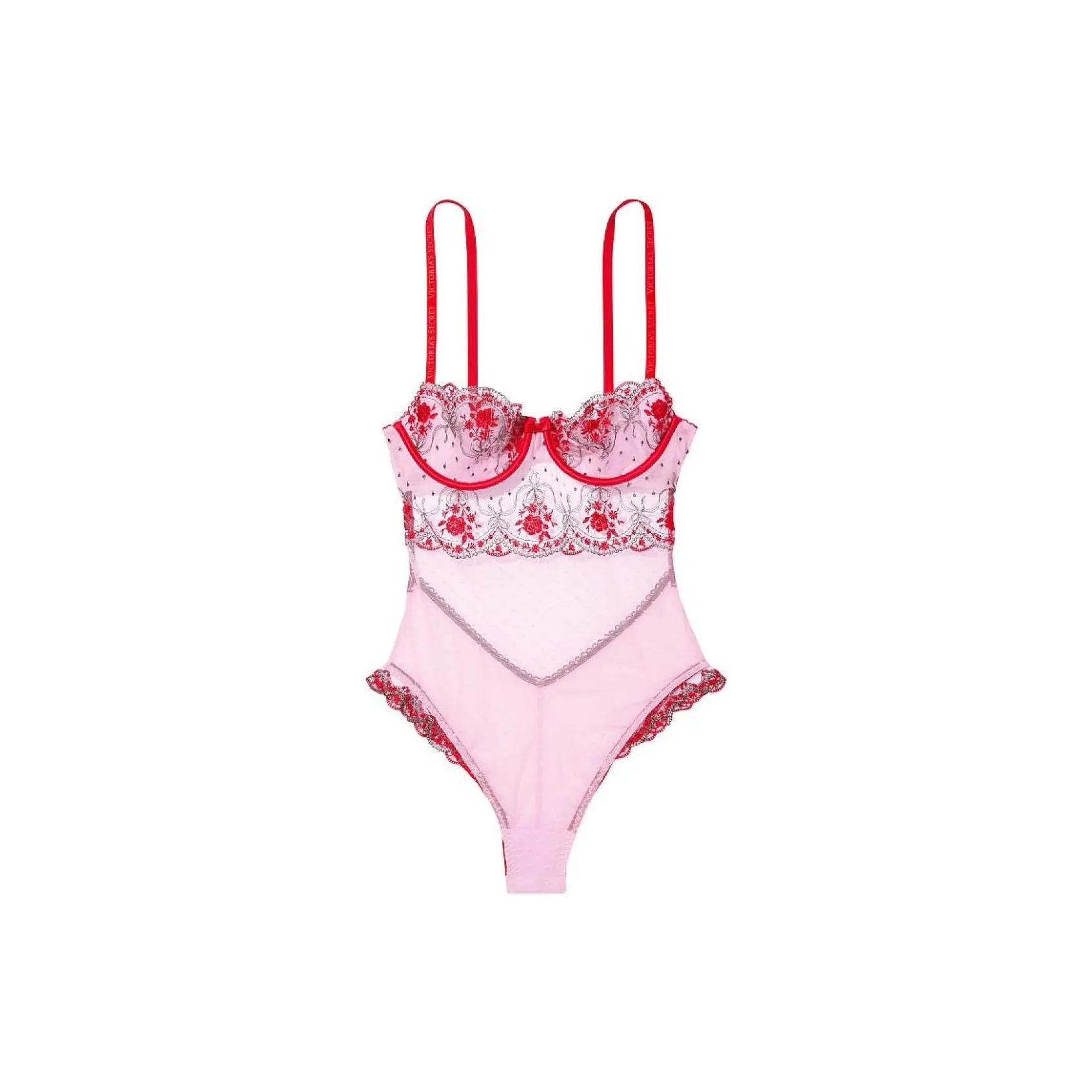 Victoria's Secret Комбинезон Женский Светло-фиолетовый Красный с принтом