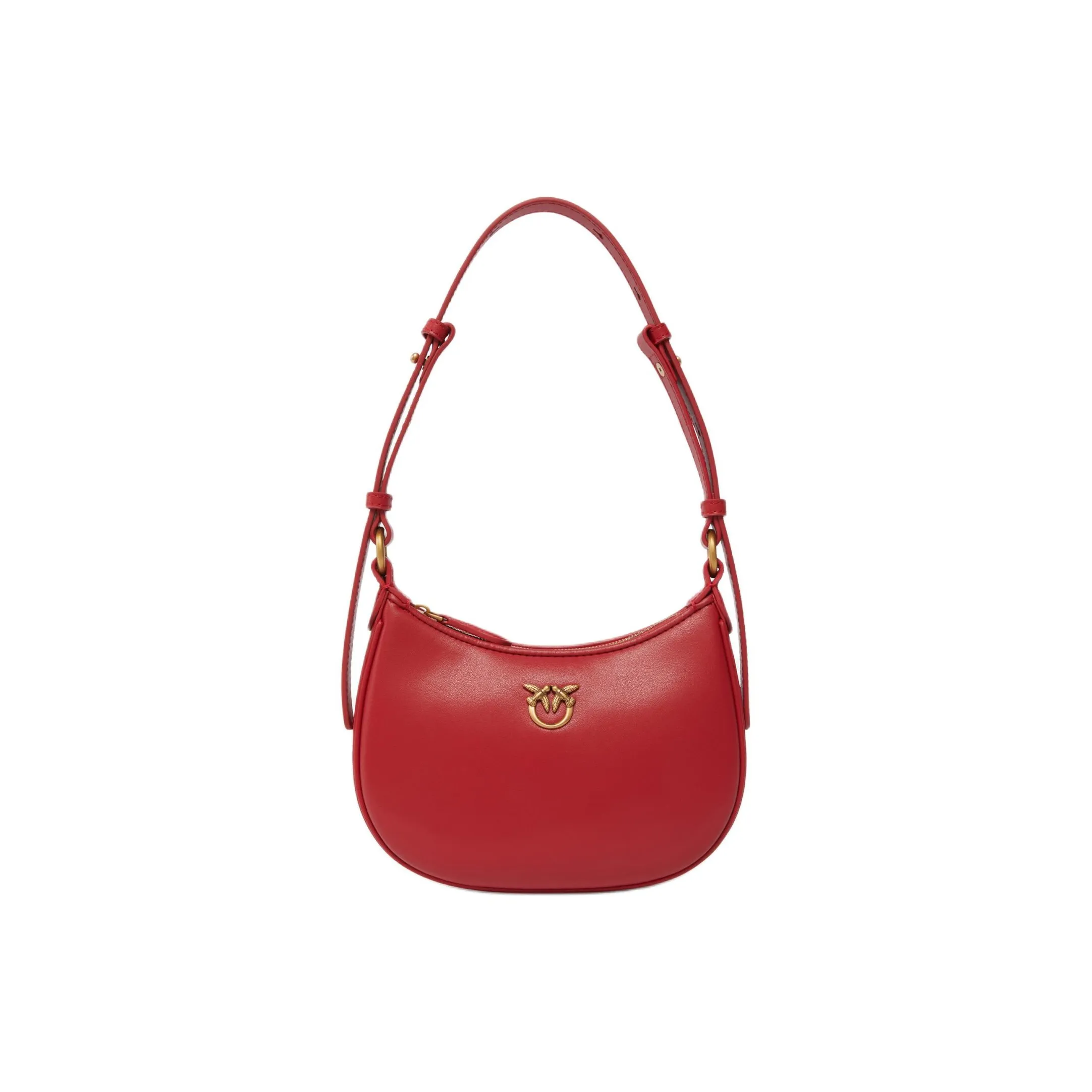 PINKO Half Moon Series Кожа Сумка через плечо Сумка на плечо Мини Женская Красная