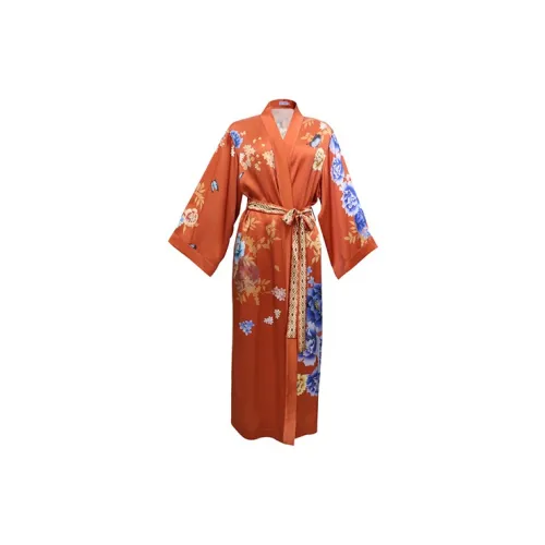 SOLO SETA Jinse Сон Robe Апельсин Женские Банные халаты