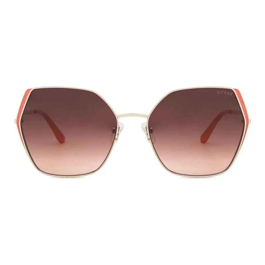 GUESS Metal Irregular Shape Sunglasses Women's Gold