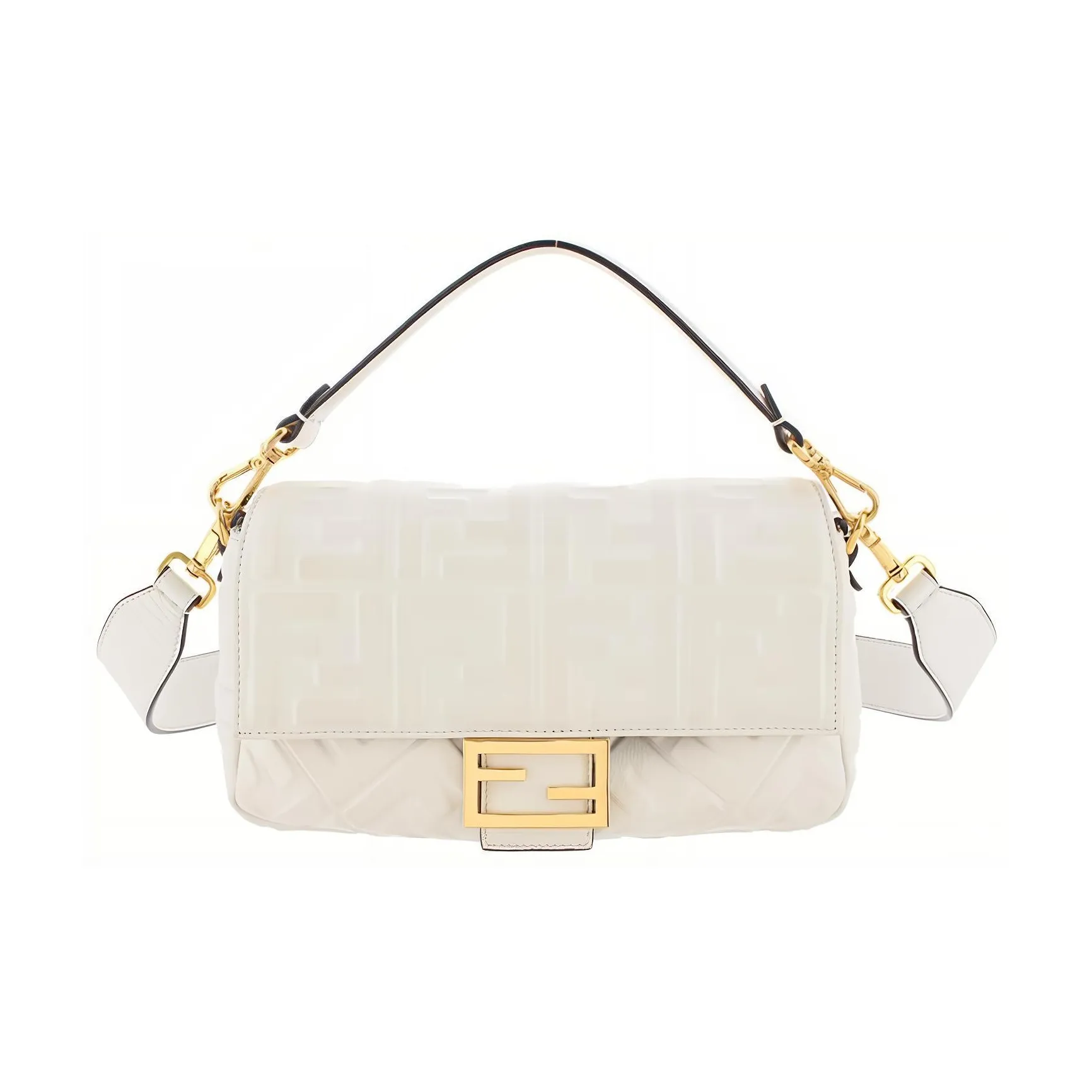FENDI By Marc Jacobs Baguette Medium White Leather Bag