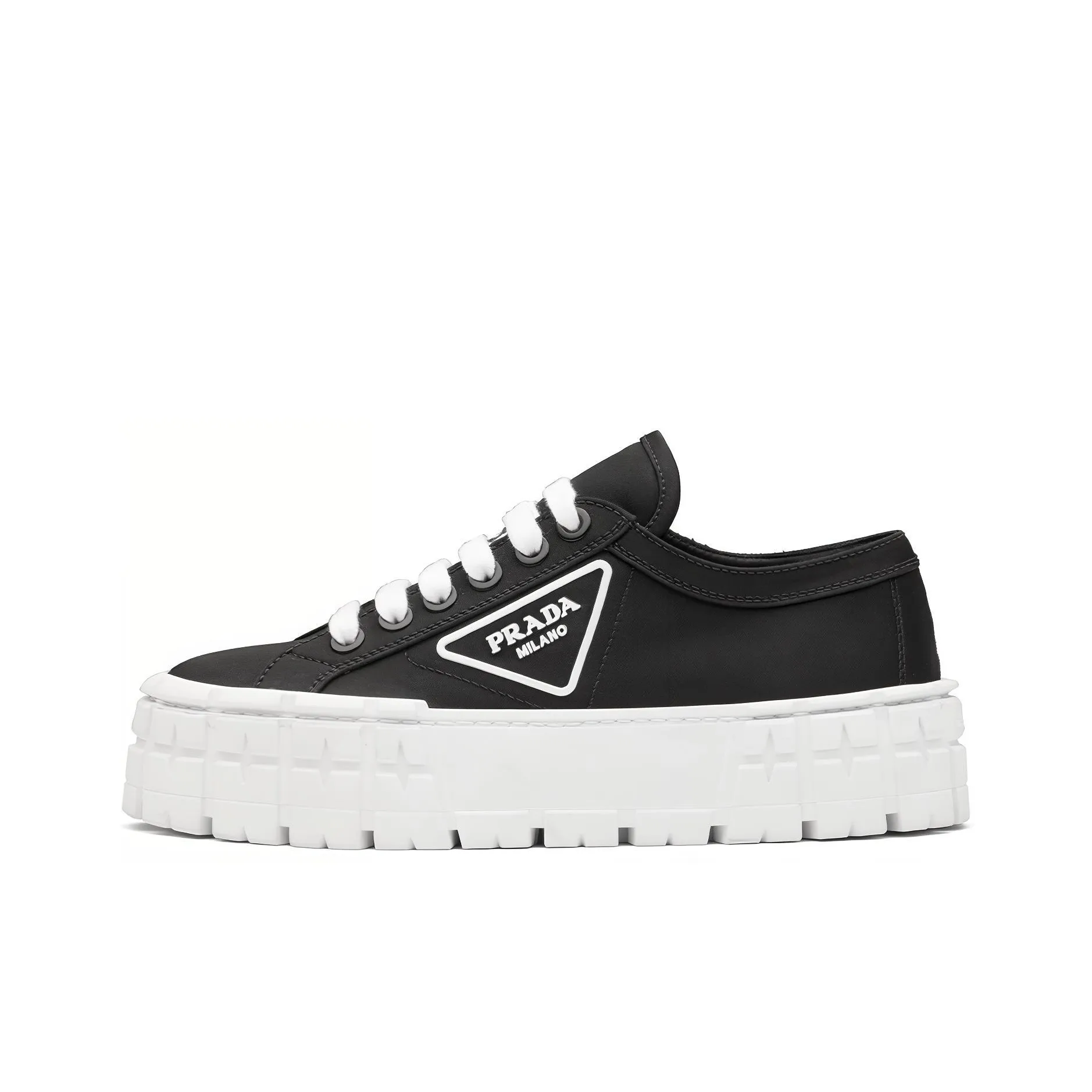 PRADA Double Wheel Re nylon Gabardine Sneakers 'Black' Women's