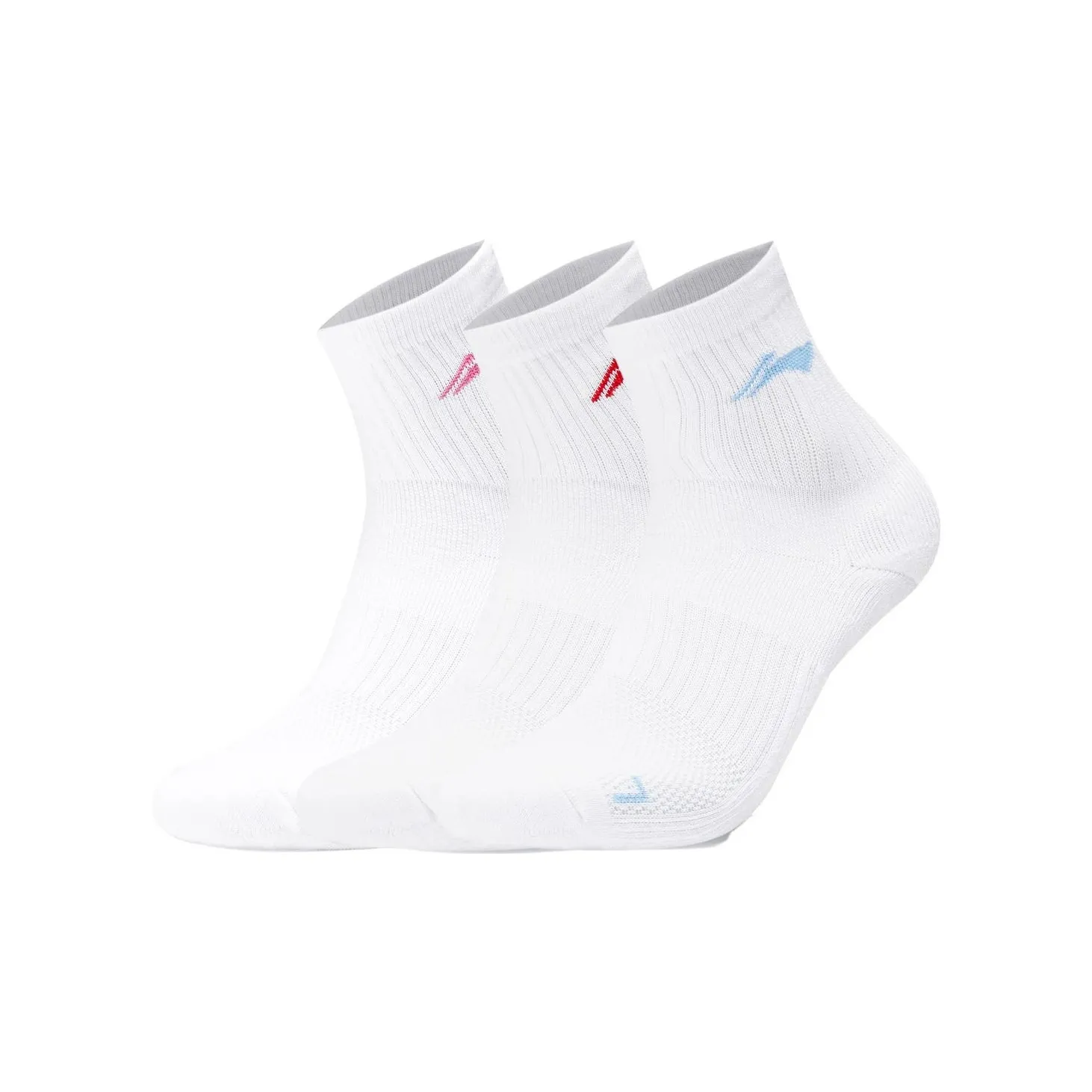 LiNing SS23 Mid Calf Socks Women's 3 Pack White