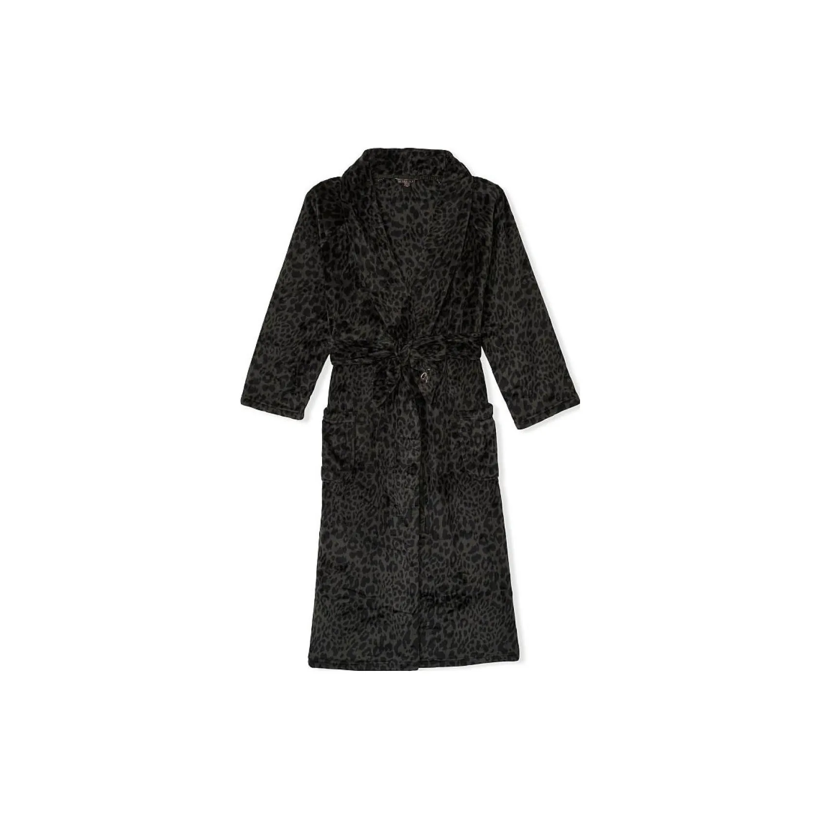 Victoria's Secret Night Robe Женская Черная с леопардовым принтом