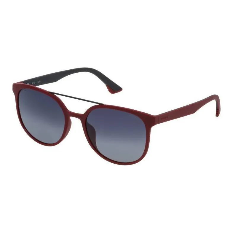 Police Injection Molded Leather Aviator Sunglasses Men's Red
