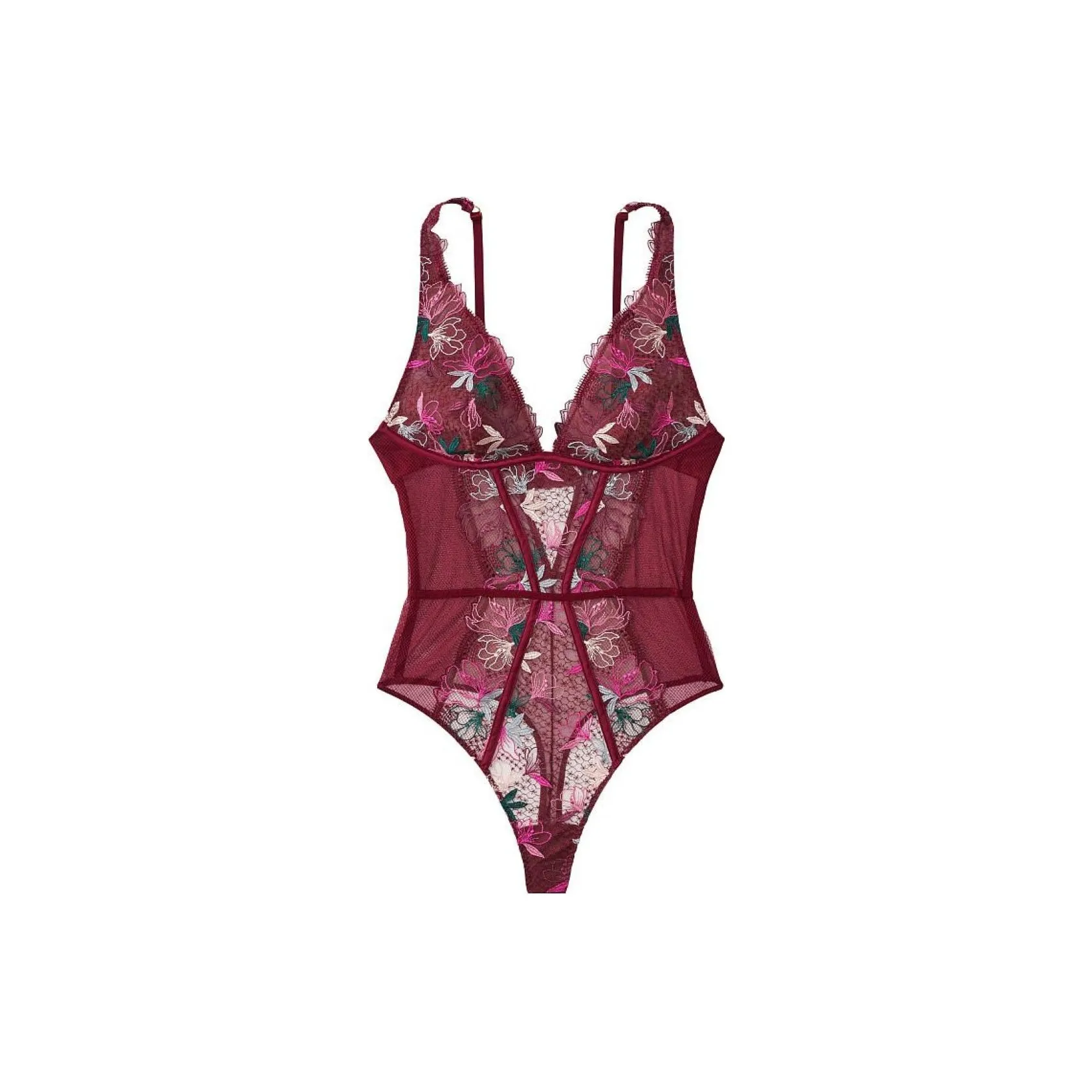 Victoria's Secret Комбинезон Женский Бордовый Цветочный