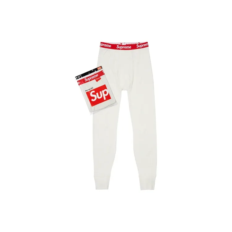 Supreme Hanes Thermal Pant 1 Pack Black Logos