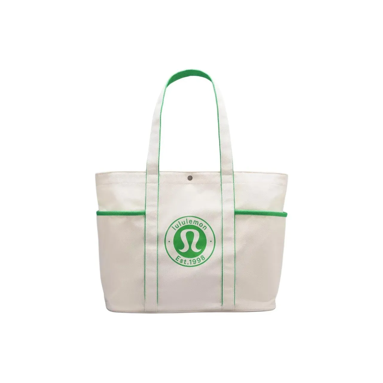 lululemon Хлопок Canvas Сумка Tote Сумка Сумка для покупок Сумка через плечо Сумка обычная унисекс зеленая