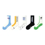 레터링 크루 무릎 양말 C 세트 (5팩 세트)