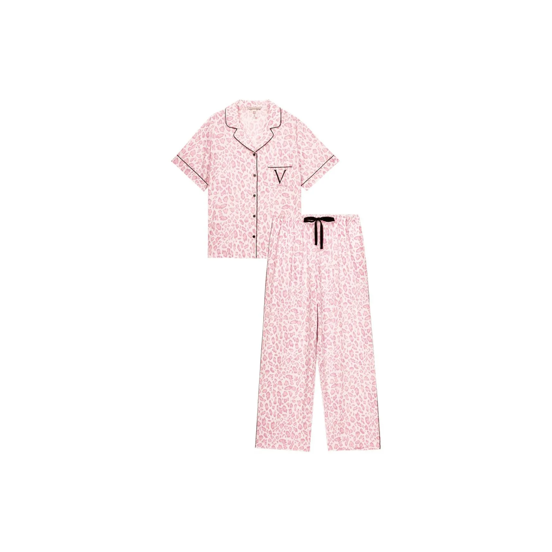 Victoria's Secret Pajama Set Women's Pink Leopard Print
