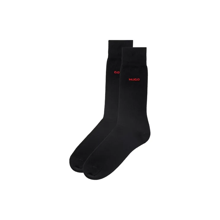 HUGO BOSS Knee High Socks Men's 2 Pack Black