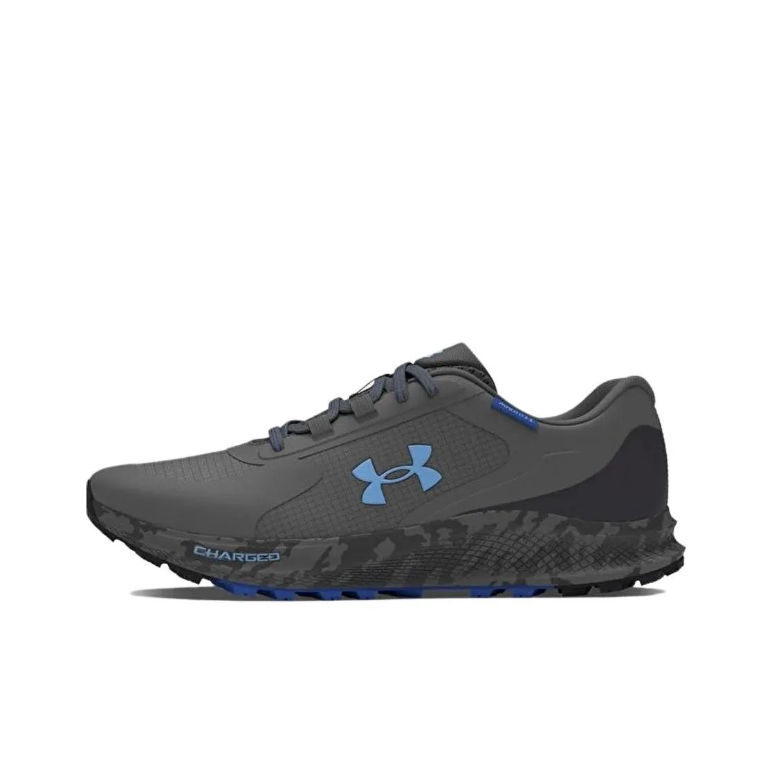 Under Armour Charged Bandit Trail 3 Abrasion Resistant Low Top Running Shoes Men's Gray Blue