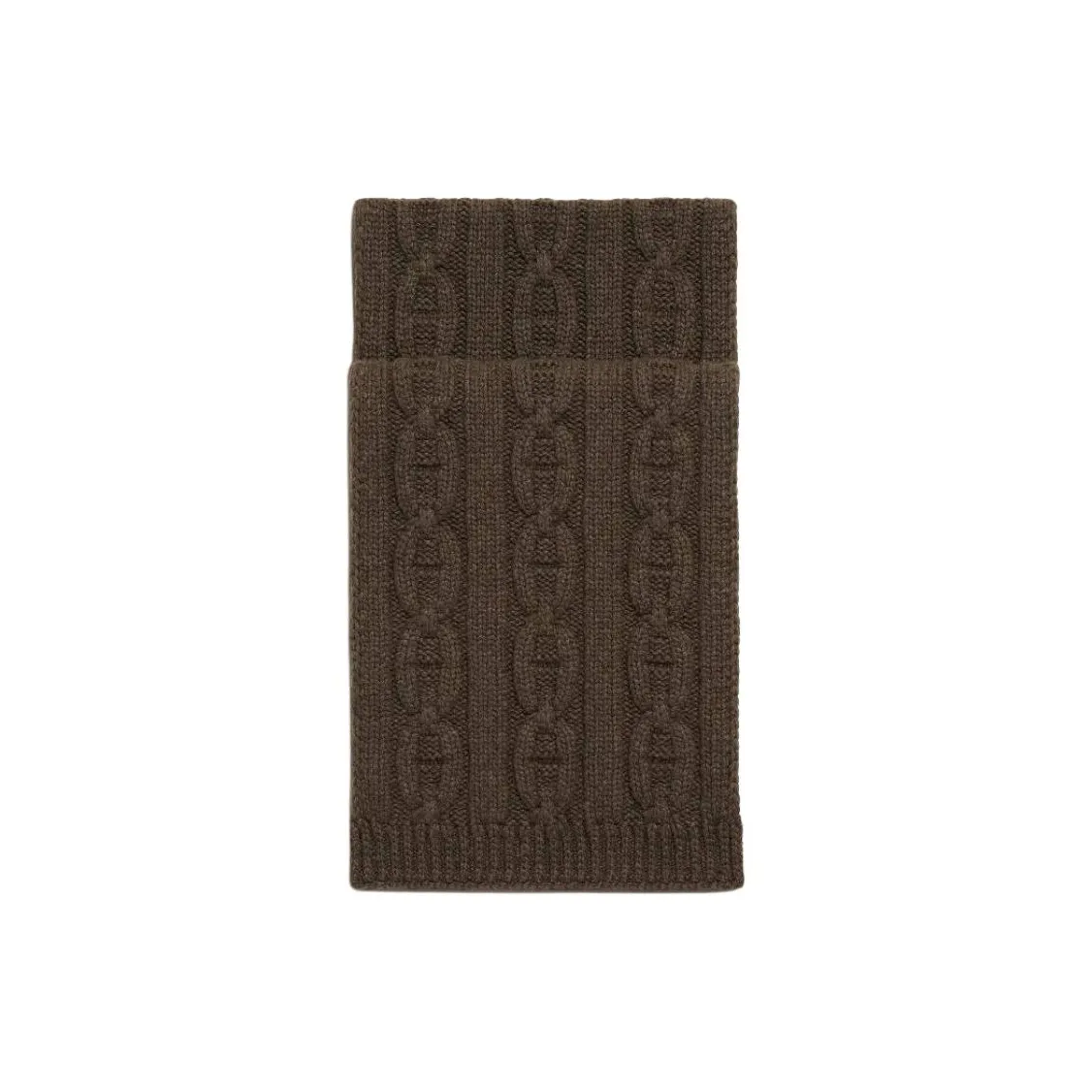 HERMES Cashmere Knit Scarves Men's Brown