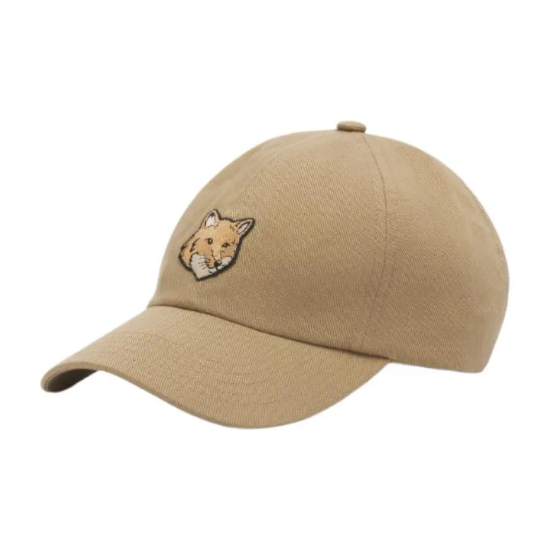 Maison Kitsune Хлопковые кепки Мужские Бежевые