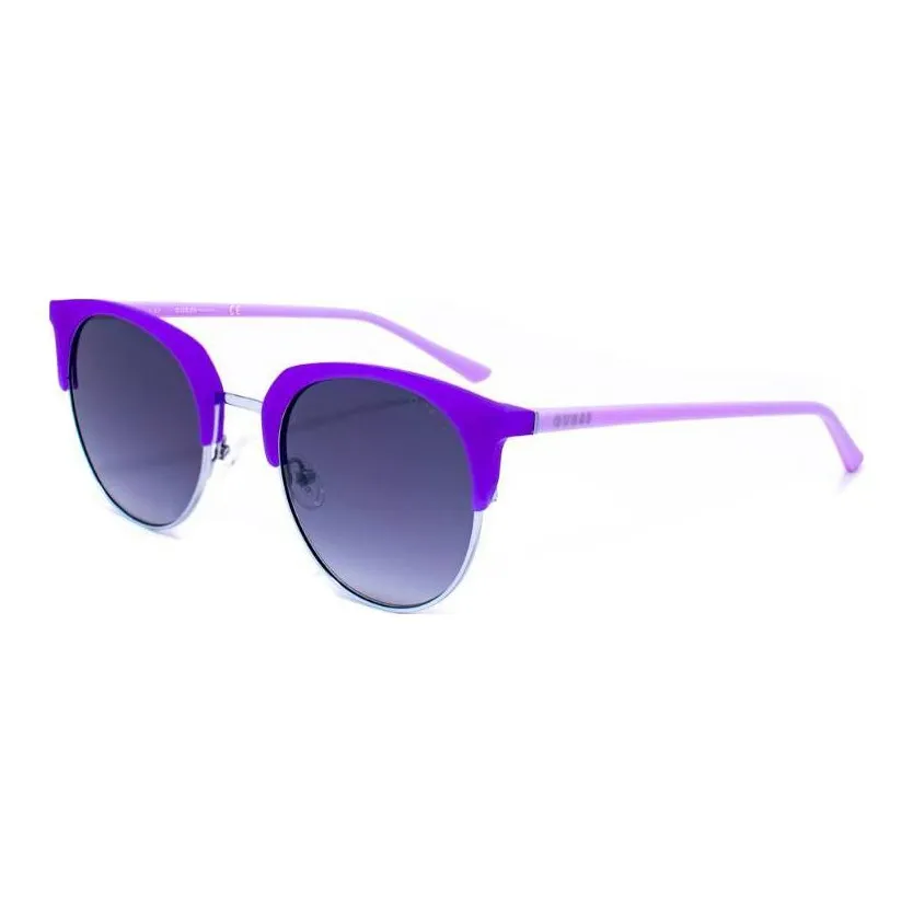 GUESS Acetate Round Sunglasses Unisex Purple/Silver