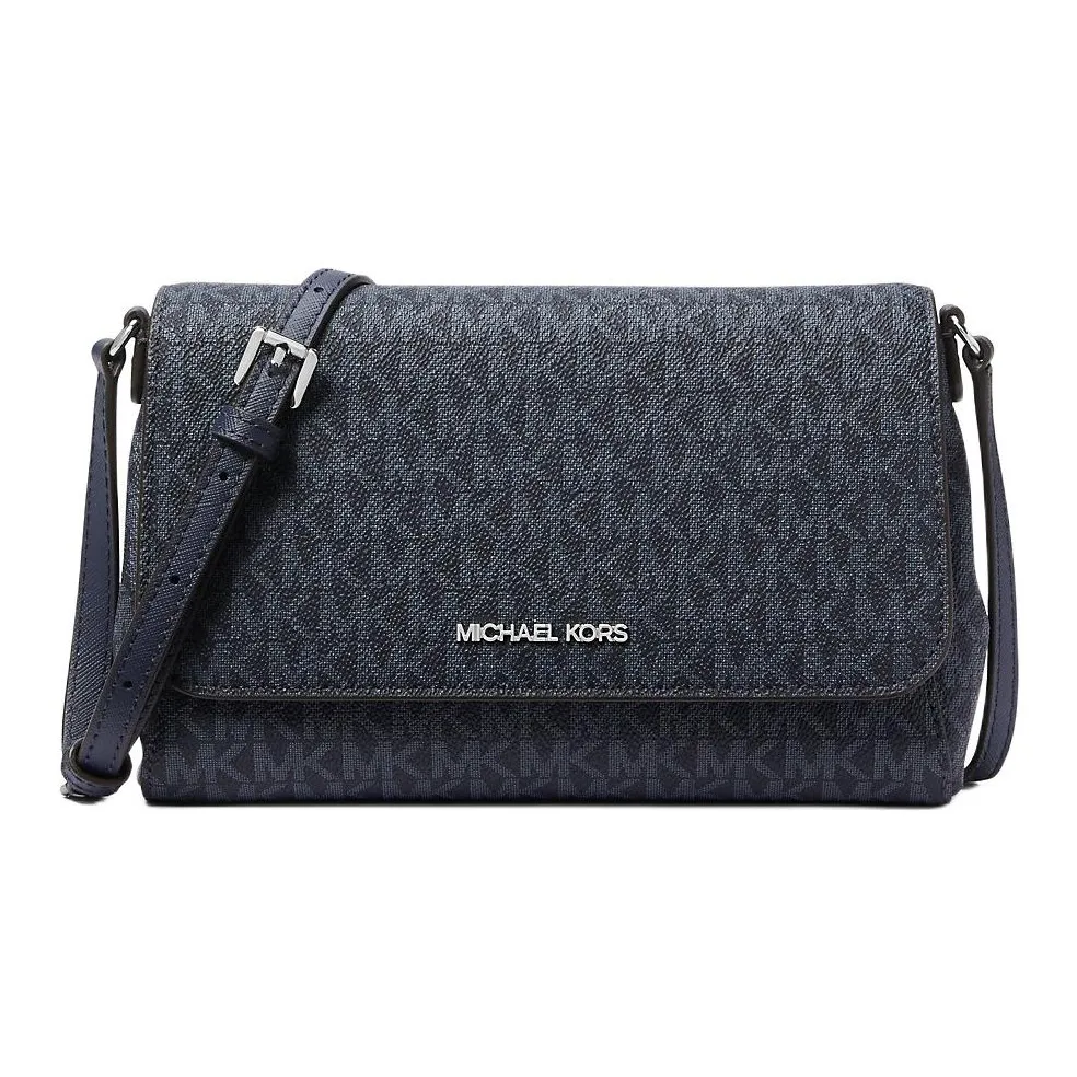 MICHAEL KORS Canvas Crossbody Bags Medium Size Women's Marine Blue