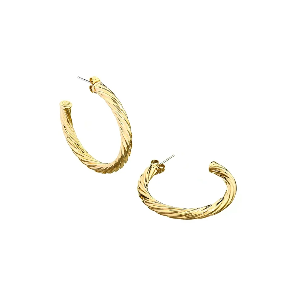 CHIARA FERRAGNI Сплав Итальянский Роскошь Серьги-кольца Женские Золото