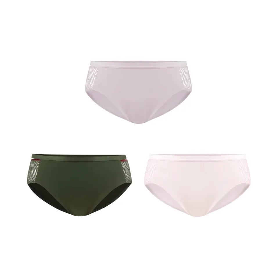 MONI Прозрачный Розовый + Темный Весенний Зеленый + Туманный Фиолетовый Женские Трусики-Бикини