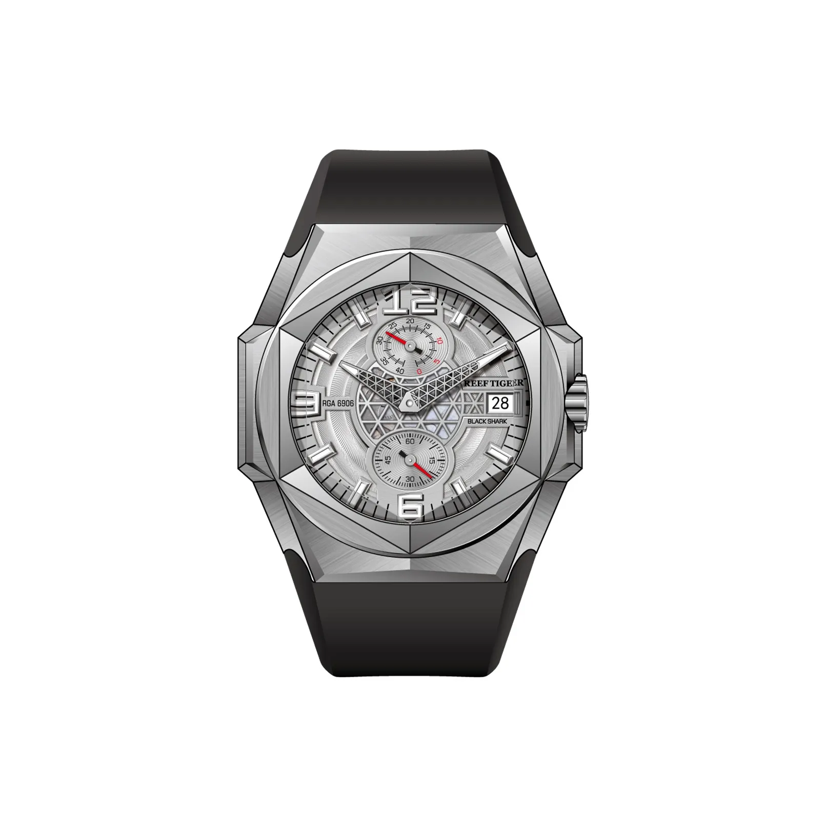 REEF TIGER Автоматический Механический Механизм Часы Мужские Синий Циферблат