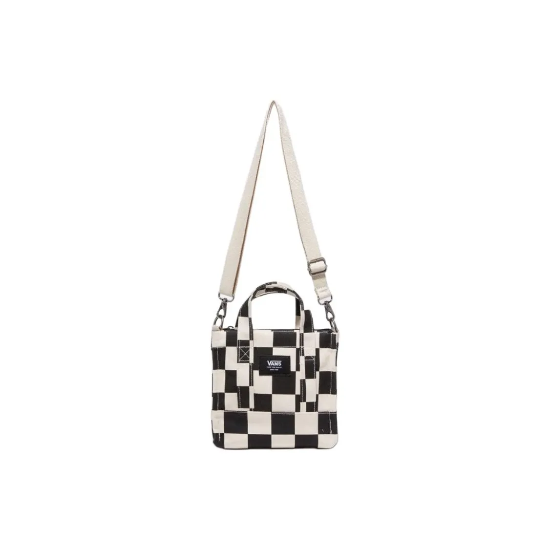 Vans Cotton Tote Bag, Shopping Bag, Shoulder Bag, Crossbody Bag, Handbag Mini Unisex White & Black